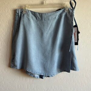 RACHEL Rachel Roy Women’s Blue High Rise Wrap Tie Front Skort Shorts Size 14/32